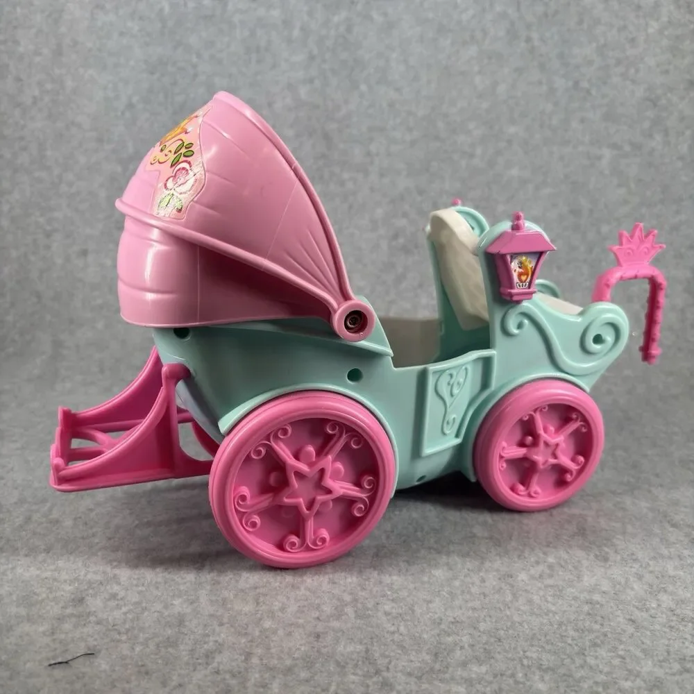 Vtg Fisher Price Little People Princess Mia Royal Coach Carriage Pink Blue Toy